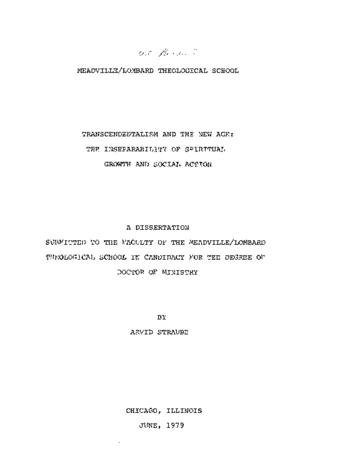 Transcendentalism and the New Age: The Inseparability of Spiritual Growth and Social Action miniatura